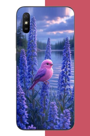 Redmi 9A Uyumlu Lavanta Kuşu Baskılı Silikon Kılıf