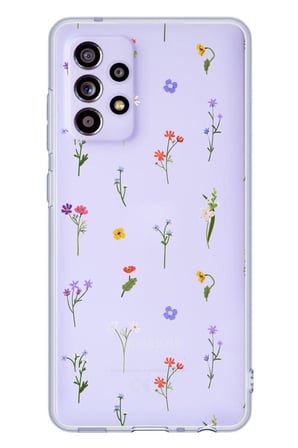 Samsung Galaxy A52-A52S Uyumlu Minik Kır Çiçekleri Baskılı Silikon Kılıf