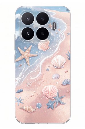 Xiaomi 17T Uyumlu Sahil Deniz Kabuğu Baskılı Silikon Kılıf