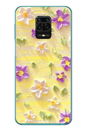 Redmi Note 9s Uyumlu Mor Papatyalar Baskılı Silikon Kılıf