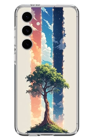Samsung Galaxy S24 FE Uyumlu Yalnız Ağaç Dört Mevsim Baskılı Silikon Kılıf