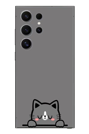 Samsung Galaxy S24 Ultra Uyumlu Uyuyan Kedi Baskılı Silikon Kılıf