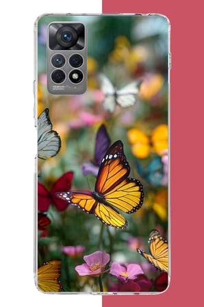 Redmi Note 12 PRO 4G Uyumlu Kelebek Bahçesi Baskılı Silikon Kılıf