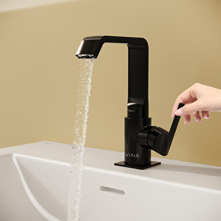 VitrA Suit A4261639 Lavabo Bataryası Yandan, Parlak Siyah