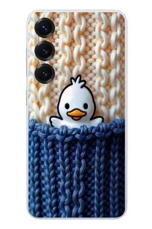 Samsung Galaxy S25 Uyumlu Gülen Ördek Yavrusu Baskılı Silikon Kılıf