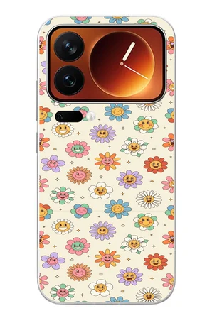 Xiaomi 17 Pro Max Uyumlu Gülen Çiçekler Baskılı Silikon Kılıf