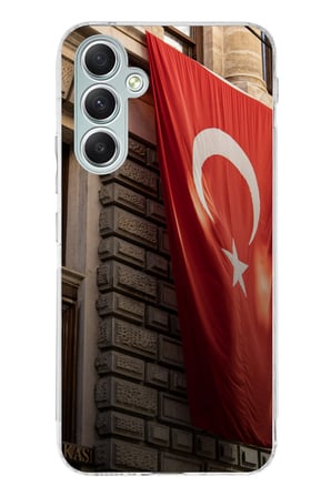 Samsung Galaxy A34 Uyumlu Dev Türk Bayrağı Baskılı Silikon Kılıf