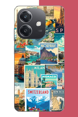 OPPO A3 Uyumlu Kart Postal Kolaj Baskılı Silikon Kılıf