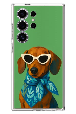 Samsung Galaxy S24 ULTRA Uyumlu Cool Dachshund Köpek Baskılı Silikon Kılıf