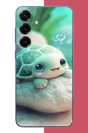 Samsung Galaxy S25 PLUS Uyumlu sevimli kaplumbağa Baskılı Silikon Kılıf