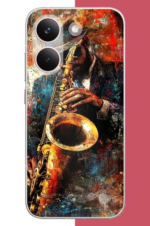 Poco X8 Pro Uyumlu renkli tenor saksafon Baskılı Silikon Kılıf