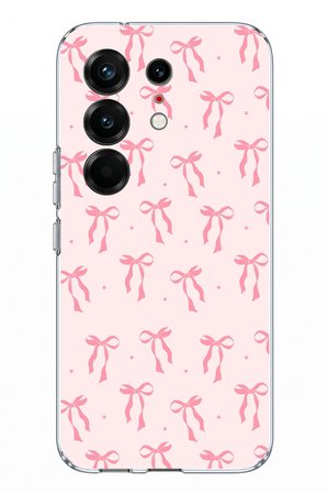 Tecno Camon 50 PRO 4G Uyumlu Soft Pembe Fiyonk Desenli Baskılı Silikon Kılıf