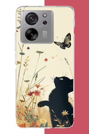 Xiaomi Mi 13T-13T PRO Uyumlu siyah kedi Baskılı Silikon Kılıf