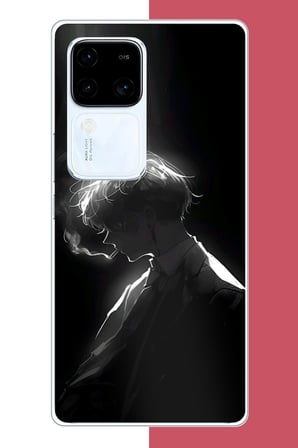 Vivo V30 Uyumlu karanlıktaki anime karakteri Baskılı Silikon Kılıf
