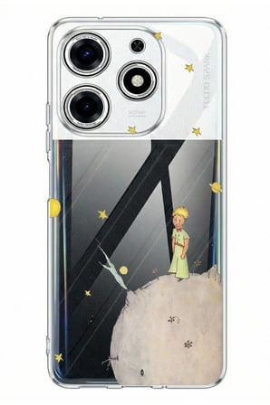 Tecno Spark 10 Pro Uyumlu Küçük Prens Tasarımlı Baskılı Silikon Kılıf