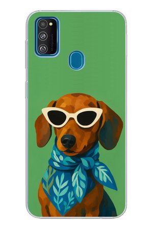Samsung Galaxy M30S/M21 Uyumlu Cool Dachshund Köpek Baskılı Silikon Kılıf