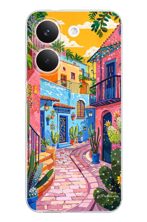 POCO X8 PRO Uyumlu Renkli Sanat Sokak Silikon Kılıf Baskılı Silikon Kılıf