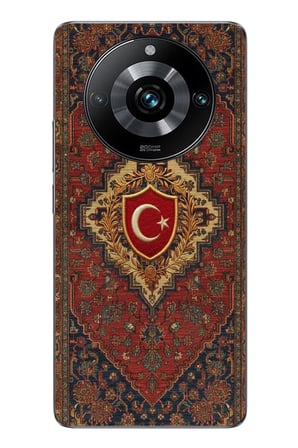 Realme 11 Pro Uyumlu Türkiye Bayraklı Halı Baskılı Silikon Kılıf