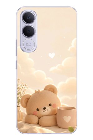 Vivo V70 FE Uyumlu Sevimli Tatlı Ayı Baskılı Silikon Kılıf