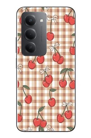 Redmi 15 Uyumlu Kurdeleli Kiraz Baskılı Silikon Kılıf