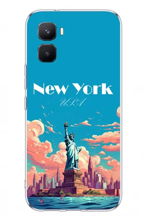 İnfinix GT 50 Pro Uyumlu Özgürlük Heykeli New York Baskılı Silikon Kılıf