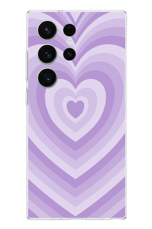 Samsung Galaxy S26 Ultra Uyumlu Mor Kalp Dalgalar Tasarımlı Baskılı Silikon Kılıf
