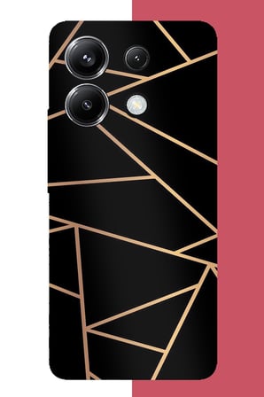 Poco X6 PRO Uyumlu altın diyagonal çizgi Baskılı Silikon Kılıf