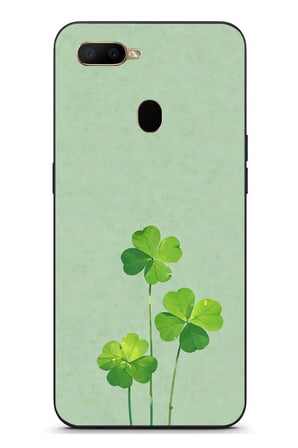 Oppo A5S Uyumlu Üçlü Yonca Baskılı Silikon Kılıf