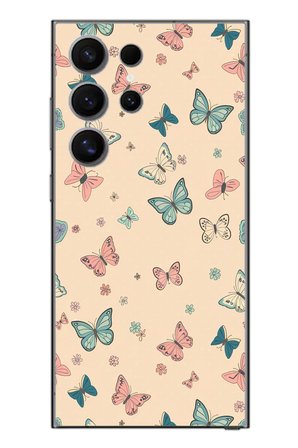 Samsung Galaxy S24 Ultra Uyumlu Renkli Kelebekler Baskılı Silikon Kılıf