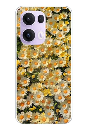 OPPO Reno 13 PRO Uyumlu Papatya Bahçesi Sulu Boya Baskılı Silikon Kılıf