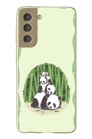 Samsung Galaxy S21 FE Uyumlu Panda Ailesi Baskılı Silikon Kılıf