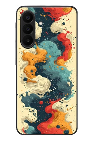 Samsung Galaxy A27 Uyumlu Ahenkli Boya İzleri Baskılı Silikon Kılıf