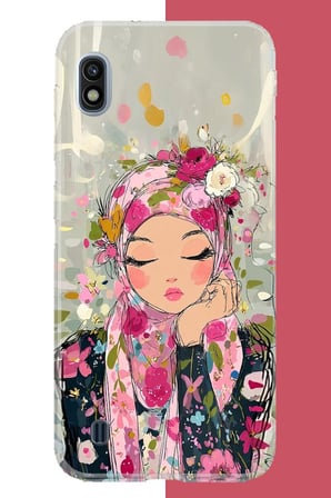 Samsung Galaxy A10 Uyumlu Çiçekli Şal Baskılı Silikon Kılıf