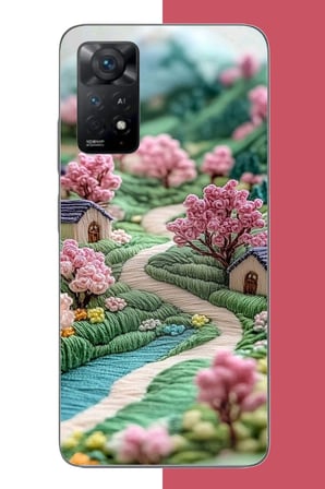 Redmi Note 11E Uyumlu nakışlı köy Baskılı Silikon Kılıf