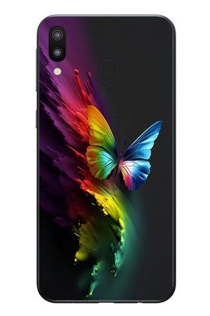 Samsung Galaxy M31 Uyumlu Gökkuşağı Kelebeği Baskılı Silikon Kılıf