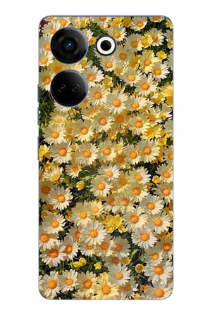 Tecno Camon 20-20 PRO Uyumlu Papatya Bahçesi Sulu Boya Baskılı Silikon Kılıf
