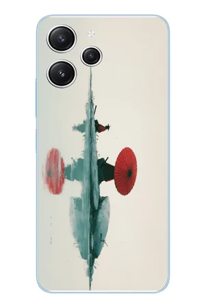 Redmi 12 Uyumlu Japon Şemsiyesi Baskılı Silikon Kılıf