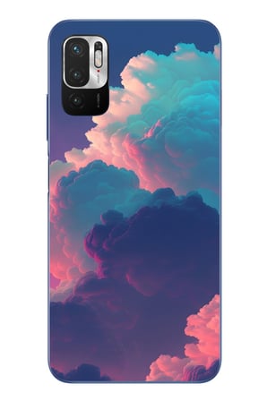 Redmi Note 10 5G Uyumlu Renkli Doğal Bulutlar Baskılı Silikon Kılıf