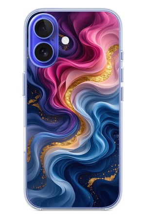 İphone 16 Uyumlu Renk Katranı Baskılı Silikon Kılıf