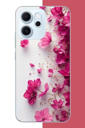 OPPO Reno 14F Uyumlu Fuşya Çiçek Esintisi Baskılı Silikon Kılıf