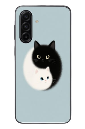 Samsung Galaxy A17 Uyumlu Yin Yang Kediler Baskılı Silikon Kılıf
