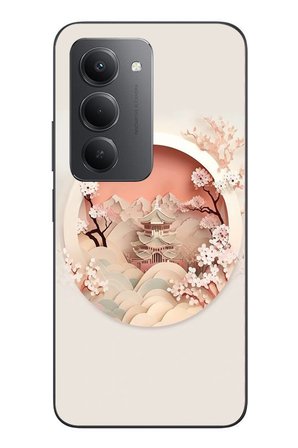 Redmi 15 Uyumlu Manzar Retro Yuvarlak Baskılı Silikon Kılıf