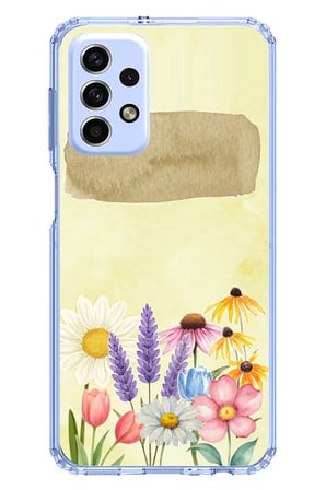 Samsung Galaxy A33 Uyumlu Sulu Boya Dokulu Vazoda Çiçek Desenli Baskılı Silikon Kılıf