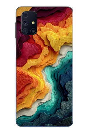 Samsung Galaxy M31s Uyumlu Renk Dalgaları Baskılı Silikon Kılıf