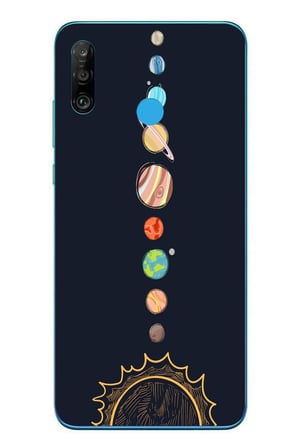 Huawei P30 Lite Uyumlu Gezegenler Baskılı Silikon Kılıf