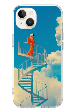 İphone 13/14 Uyumlu Astronot Gökyüzü Baskılı Silikon Kılıf