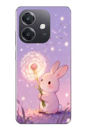 Oppo A3 Uyumlu Büyülü Tavşan Baskılı Silikon Kılıf