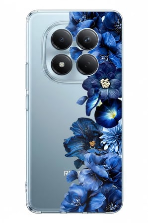 Redmi Note 15 PRO 4G Uyumlu Royal Blue Şakayık Çiçek Demeti Baskılı Silikon Kılıf