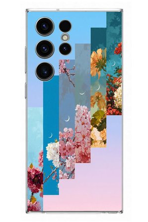 Samsung Galaxy S23 Ultra Uyumlu Dik Çiçek Tabloları Baskılı Silikon Kılıf