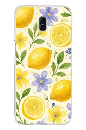 Samsung Galaxy J6 PLUS Uyumlu Sulu Boya Limon ve Çiçek Desenli Baskılı Silikon Kılıf